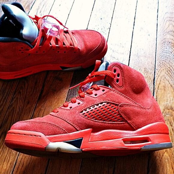Air Jordan 5 Retro BG Red Suede, Size US M6(Y), W7.5 - Picture 5 of 16